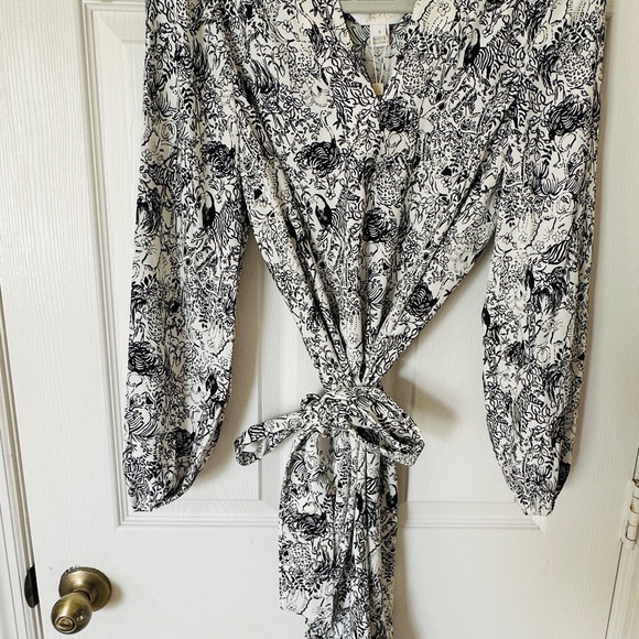 Lilly Pulitzer Olivine A-line Animal and Floral Print Long Sleeve Dress - Picture 2 of 14